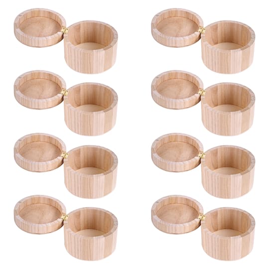 8 Pack: 4" Round Wood Box by Make Market®